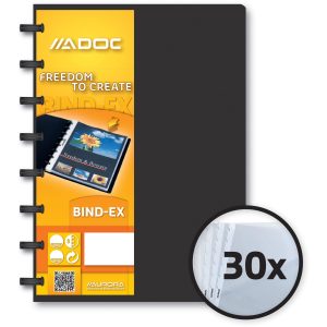 Adoc Sichtbuch Bind-Ex A5, 30 Taschen, Schwarz