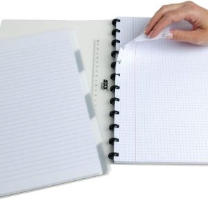 Adoc Notizheft Pap-Ex Black&White mit Register A4, kariert