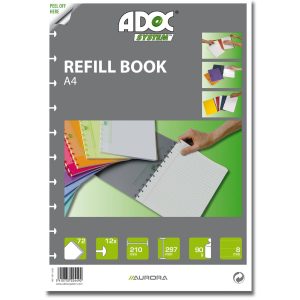 Adoc Notizheft Pap-Ex-Ersatzblätter A4, liniert, 72 Stück
