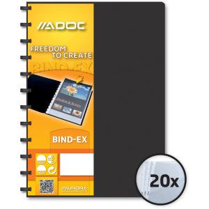 Adoc Sichtbuch Bind-Ex A4, 20 Taschen, Schwarz