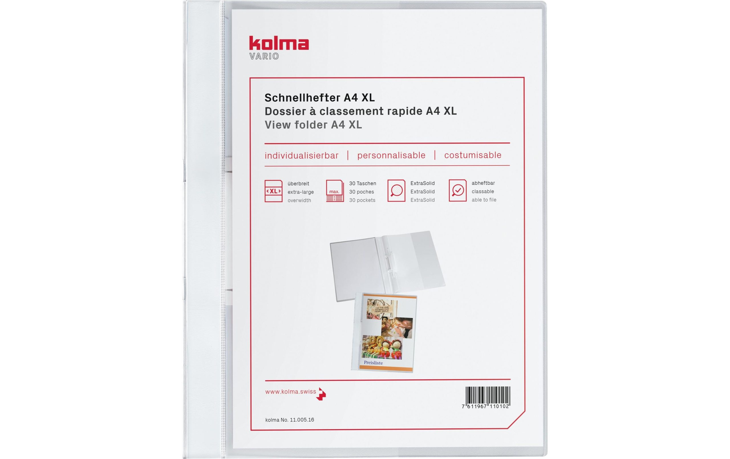Kolma Schnellhefter A4 XL Weiss, 5 Stück 3 Kolma Schnellhefter A4 XL Weiss, 5 Stück