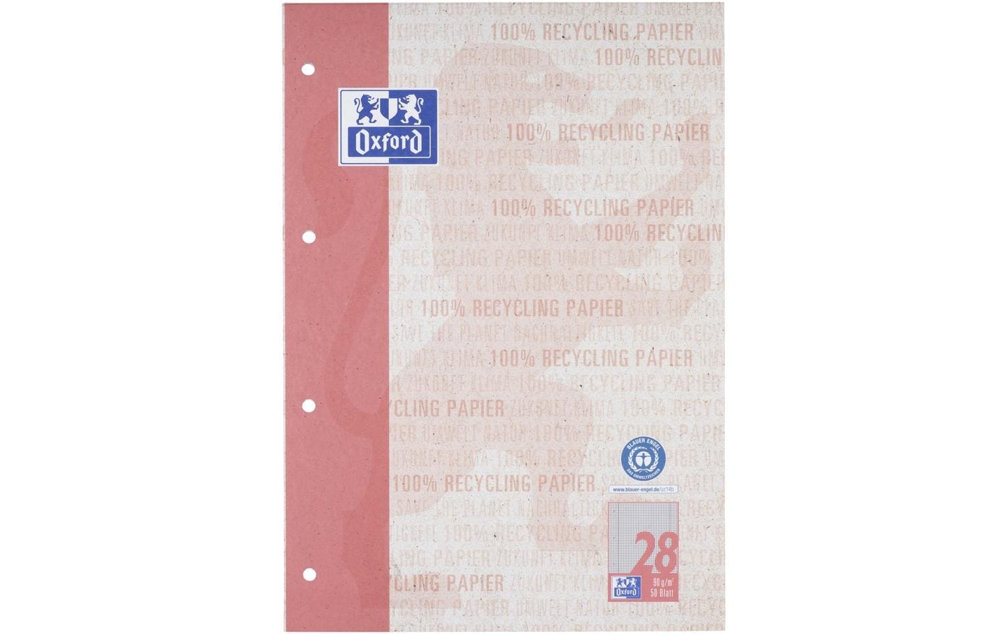 Oxford Notizblock A4, kariert, Rot 3 Oxford Notizblock A4, kariert, Rot