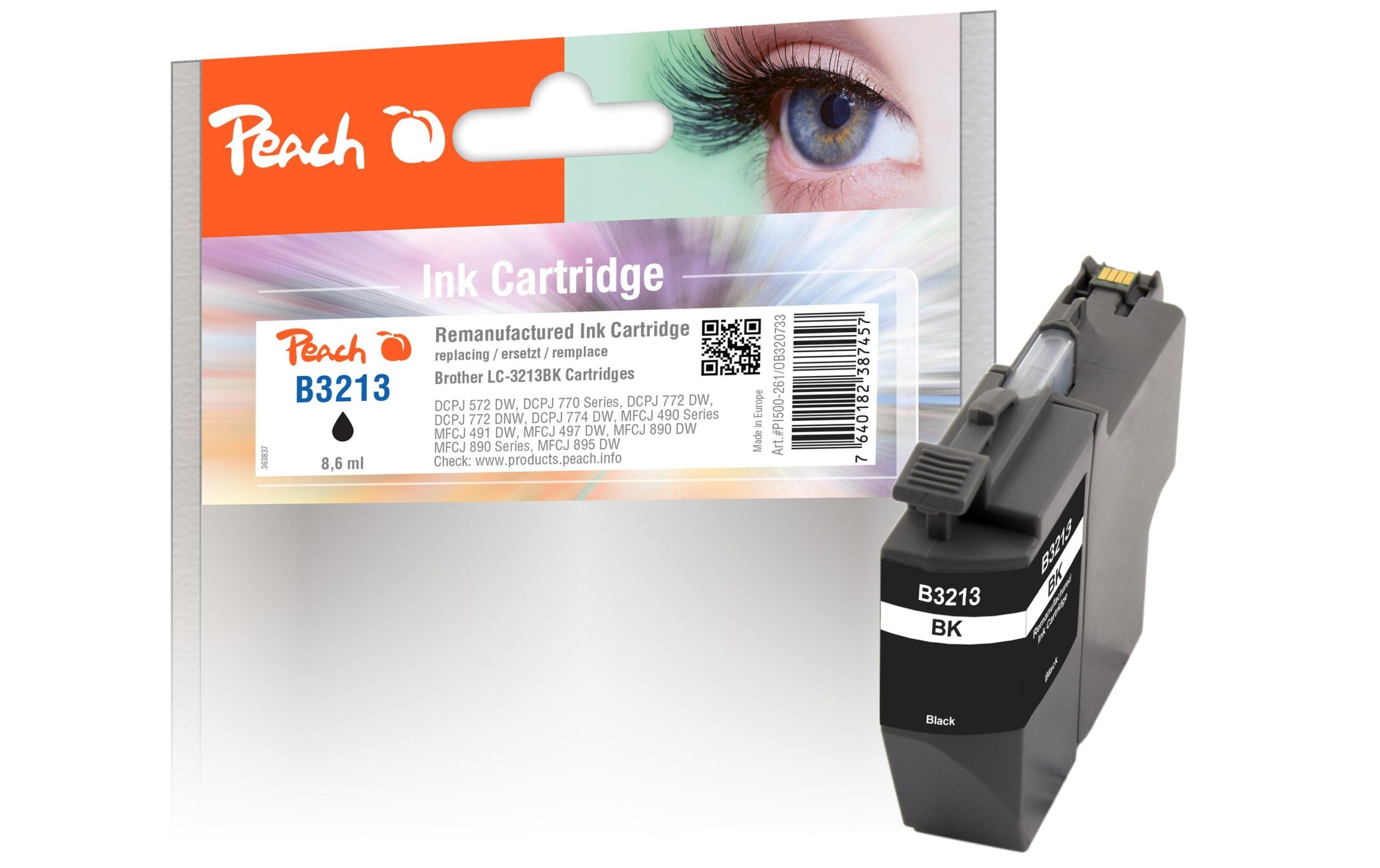 Peach Tinte für Brother LC-3213 XL Black 3 Peach Tinte für Brother LC-3213 XL Black