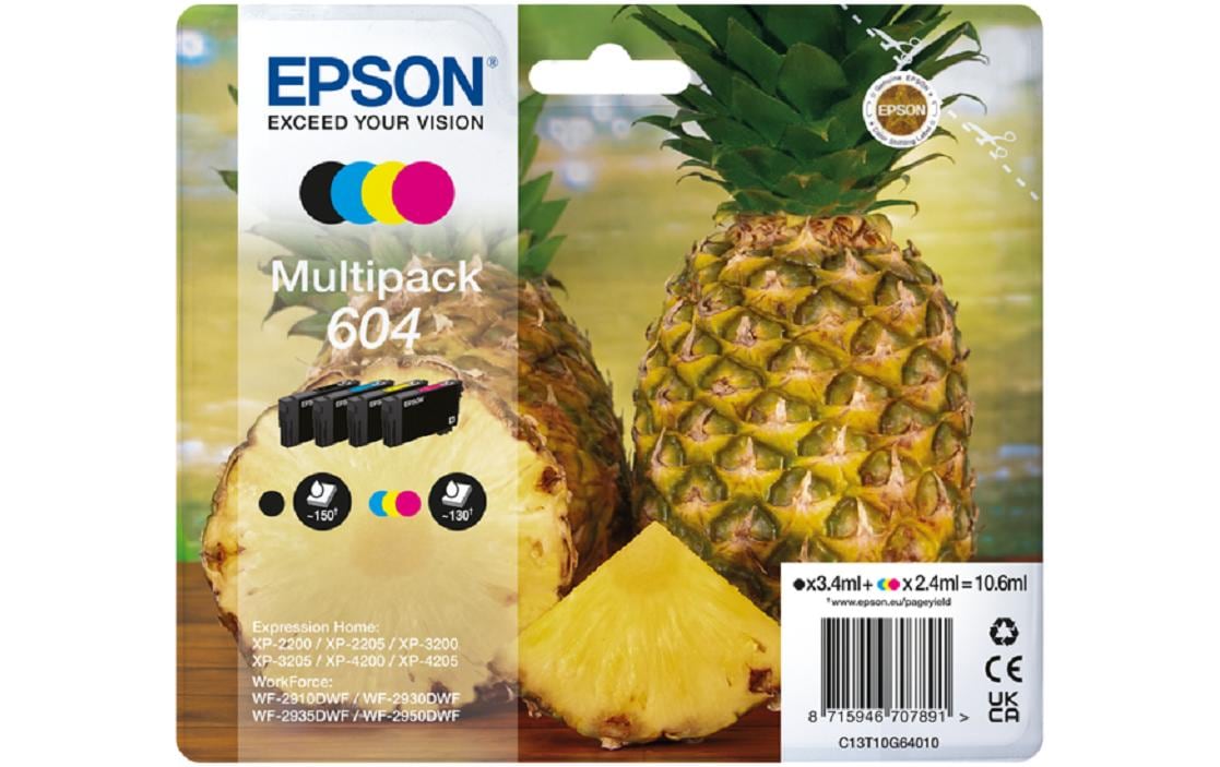 Epson Tinte Multipack 604 / C13T10G64010 BK, C, M, Y 2