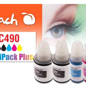 Peach Tinte für Canon CISS GI-490 Multi-Pack+ C, M, Y, BK