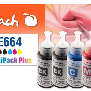 Peach Tinte für Canon CISS T664 Multi-Pack C, M, Y, BK