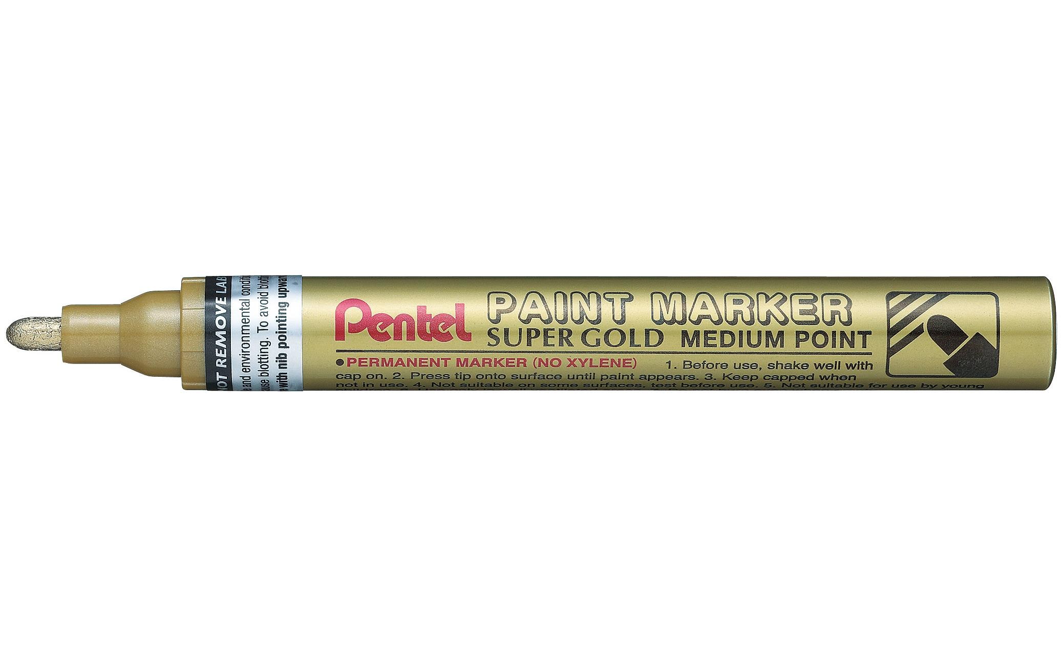 pentel Permanent-Marker Paint 2.5 mm, Metallic Gold 3 pentel Permanent-Marker Paint 2.5 mm, Metallic Gold