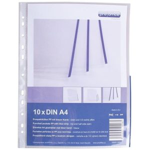 ProOffice Zeigetasche A4, Blau/Transparent, 10 Stück
