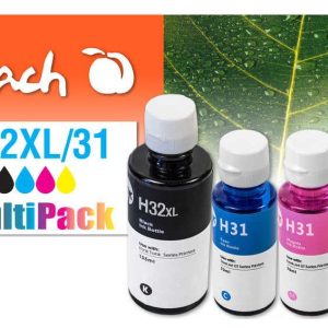 Peach Tintenset für HP CISS 32XL/31 Multipack BK/C/M/Y