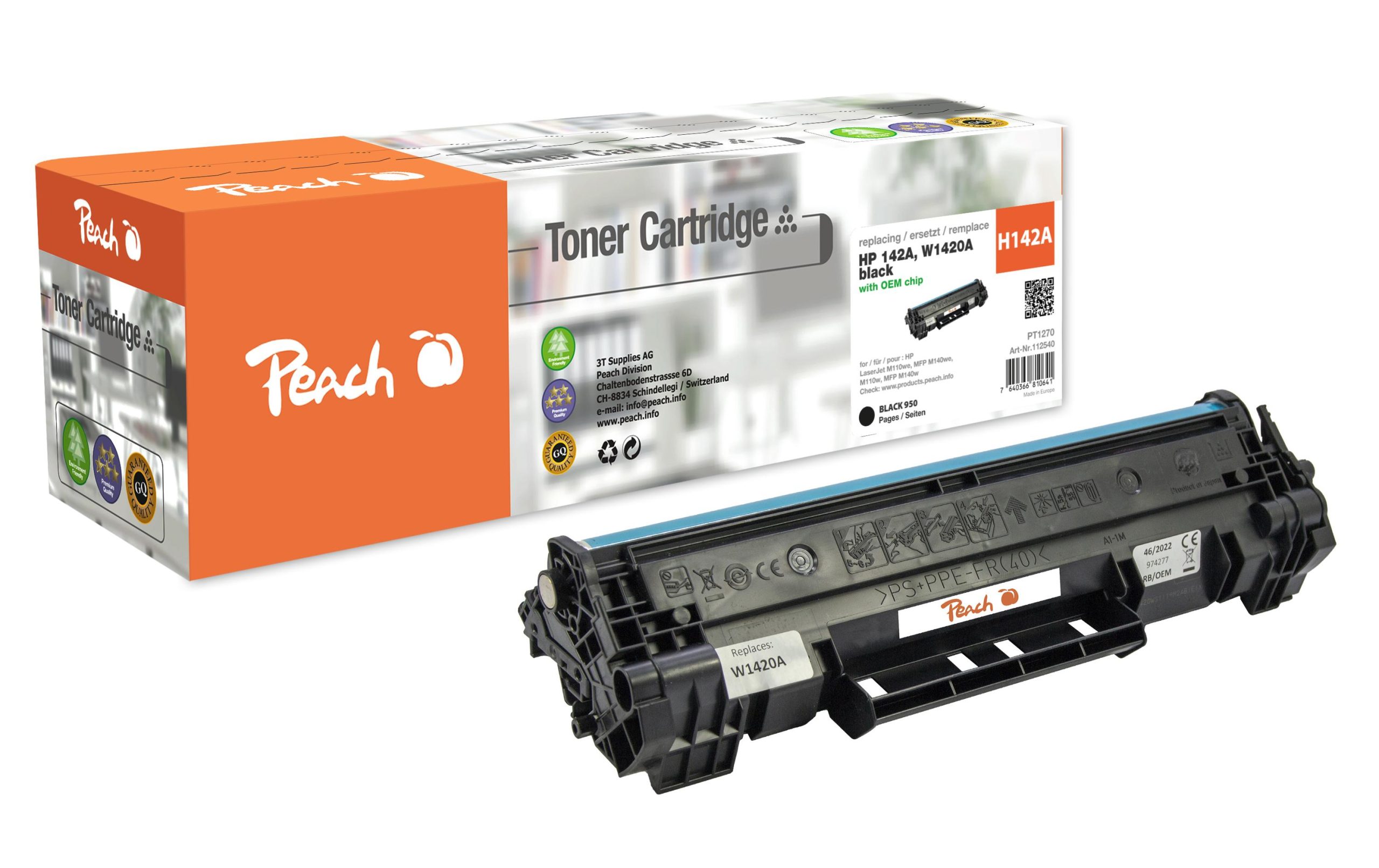Peach Toner für HP No. 142A (W1420A) Black 1 288363641 xxl3 scaled