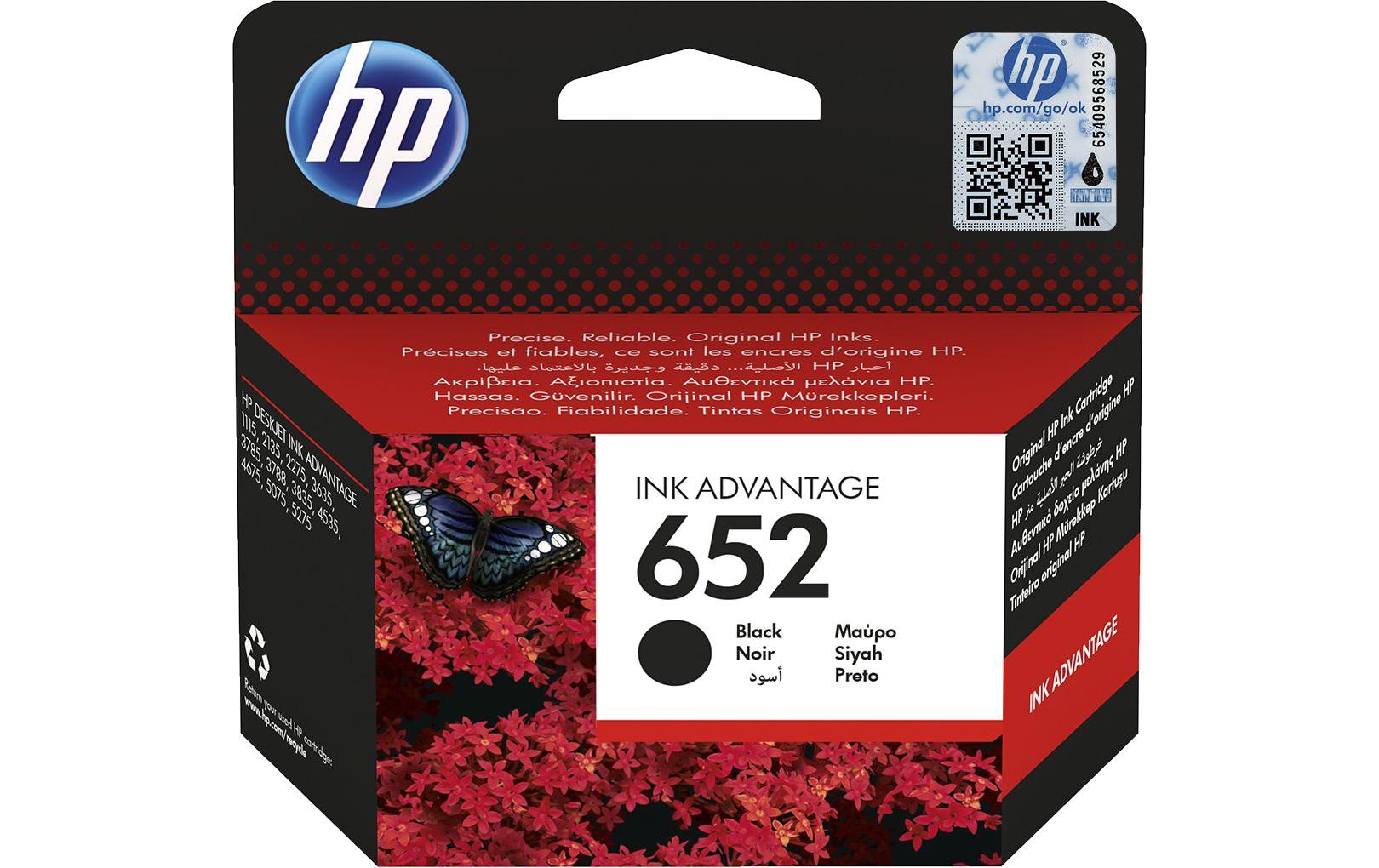 HP Tinte Nr. 652 (F6V25AE) Black 1