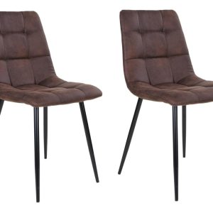 House Nordic Stuhl Middelfart 2 Stück, 86 x 55 cm, Schwarz/Braun