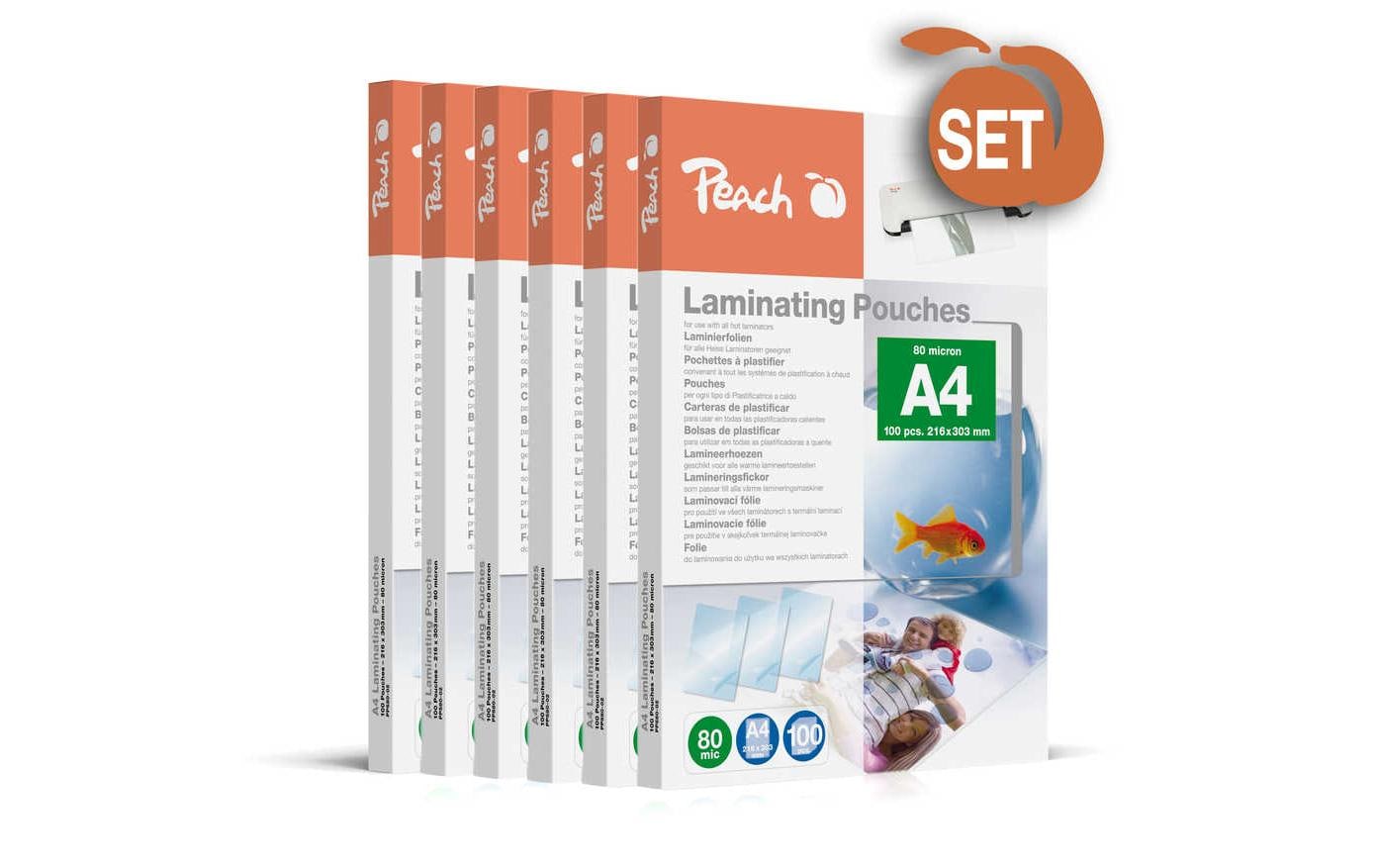 Peach Laminierfolie A4, 80 Mikron, 600 Stück, Glänzend 2