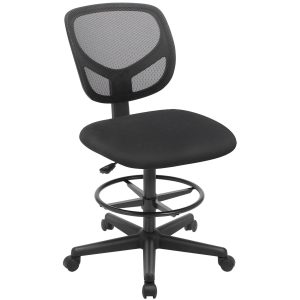 Songmics Bürostuhl mit Fusskreuz, Schwarz