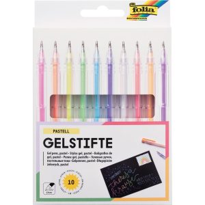 Folia Gelschreiber Black Style Pastell 10 Stifte