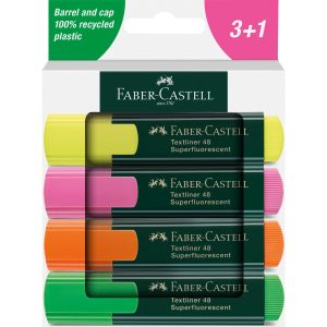 Faber-Castell Textmarker 48 Refill 4er Etui, Karton