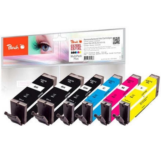 Peach Tintenset für Canon 570XL/571XL Multi-Pack BK/C/M/Y 2