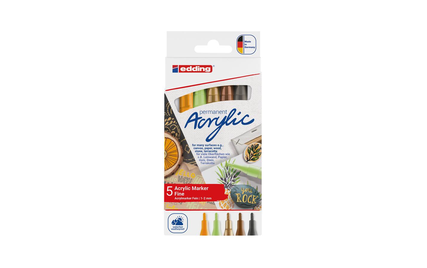 edding Set mit Acrylmalstiften, Feine Spitze 3 edding Set mit Acrylmalstiften, Feine Spitze