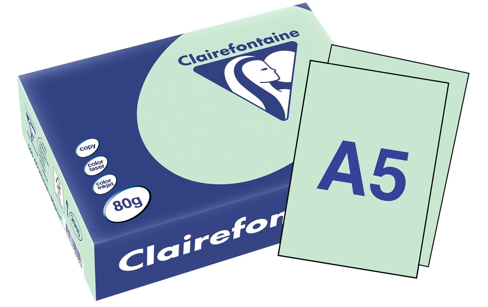 Clairefontaine Kopierpapier Trophée A5, Hellgrün, 80 gm2, 500 Blatt 3 Clairefontaine Kopierpapier Trophée A5, Hellgrün, 80 gm2, 500 Blatt
