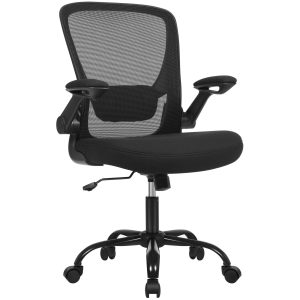 Songmics Bürostuhl mit klappbaren Armlehnen, Schwarz