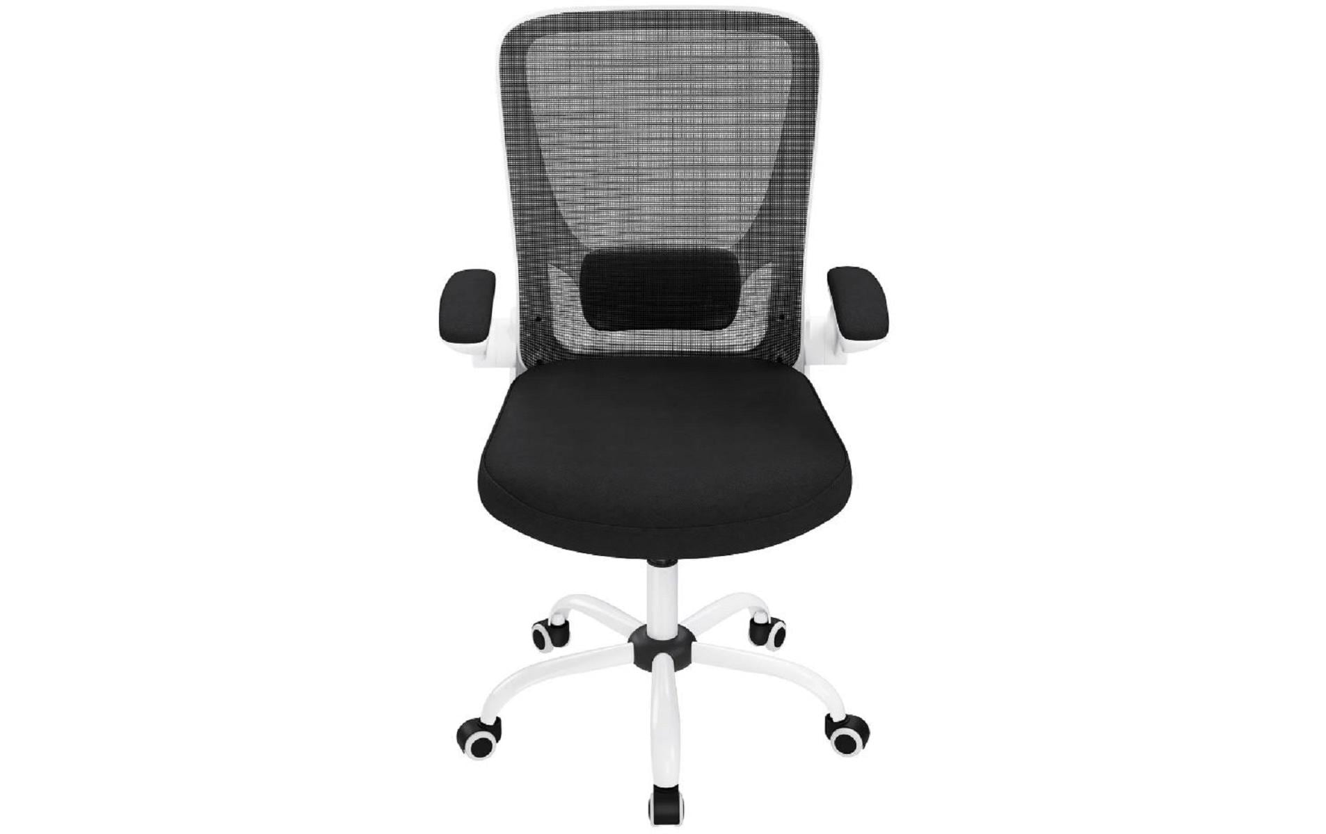 Songmics Bürostuhl mit klappbaren Armlehnen, Schwarz / Weiss 1