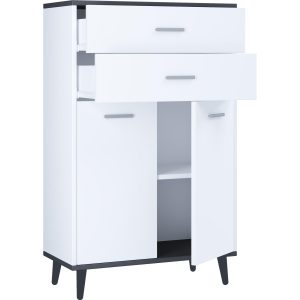 VCM Kommode Lindas 60 x 97 cm, Weiss/Anthrazit