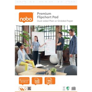 Nobo Flipchartblock blanko / kariert, 60 x 85 cm