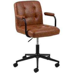 AC Design Bürostuhl Cosmo, mit Polsterrücken und Armlehnen, Cognac