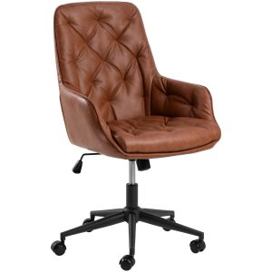 AC Design Bürostuhl Erik, mit Polsterrücken und Armlehnen, Cognac