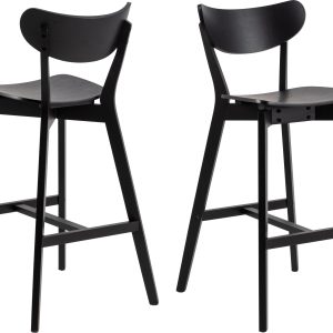 AC Design Barhocker Roxby, 2 Stück, 45 x 105 cm, Schwarz