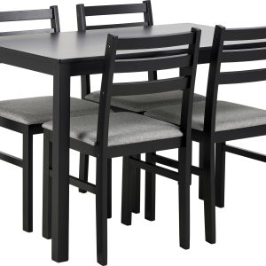 AC Design Esstisch-Set Alicante 110 x 74.5 cm, Schwarz
