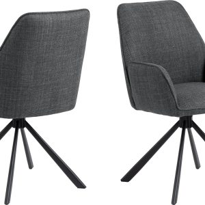AC Design Stuhl Glenda, 2 Stück, Dunkelgrau