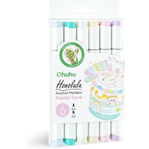 Ohuhu Permanent-Marker Honolulu 6 Stück, Pastellfarben
