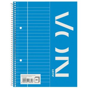 VON Notizblock A5 liniert, 80 Blatt, Blau, 5 Stück