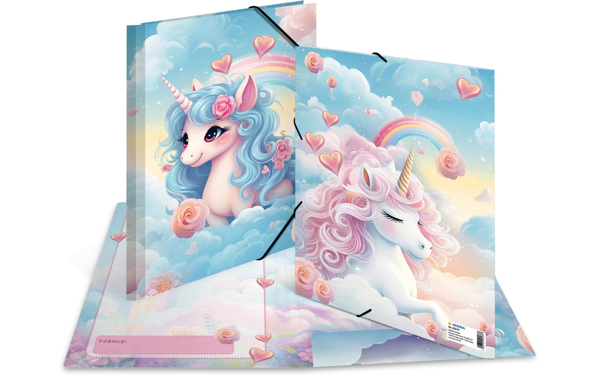 HERMA Sammelmappe A4 Karton Happy Unicorns Mehrfarbig 1