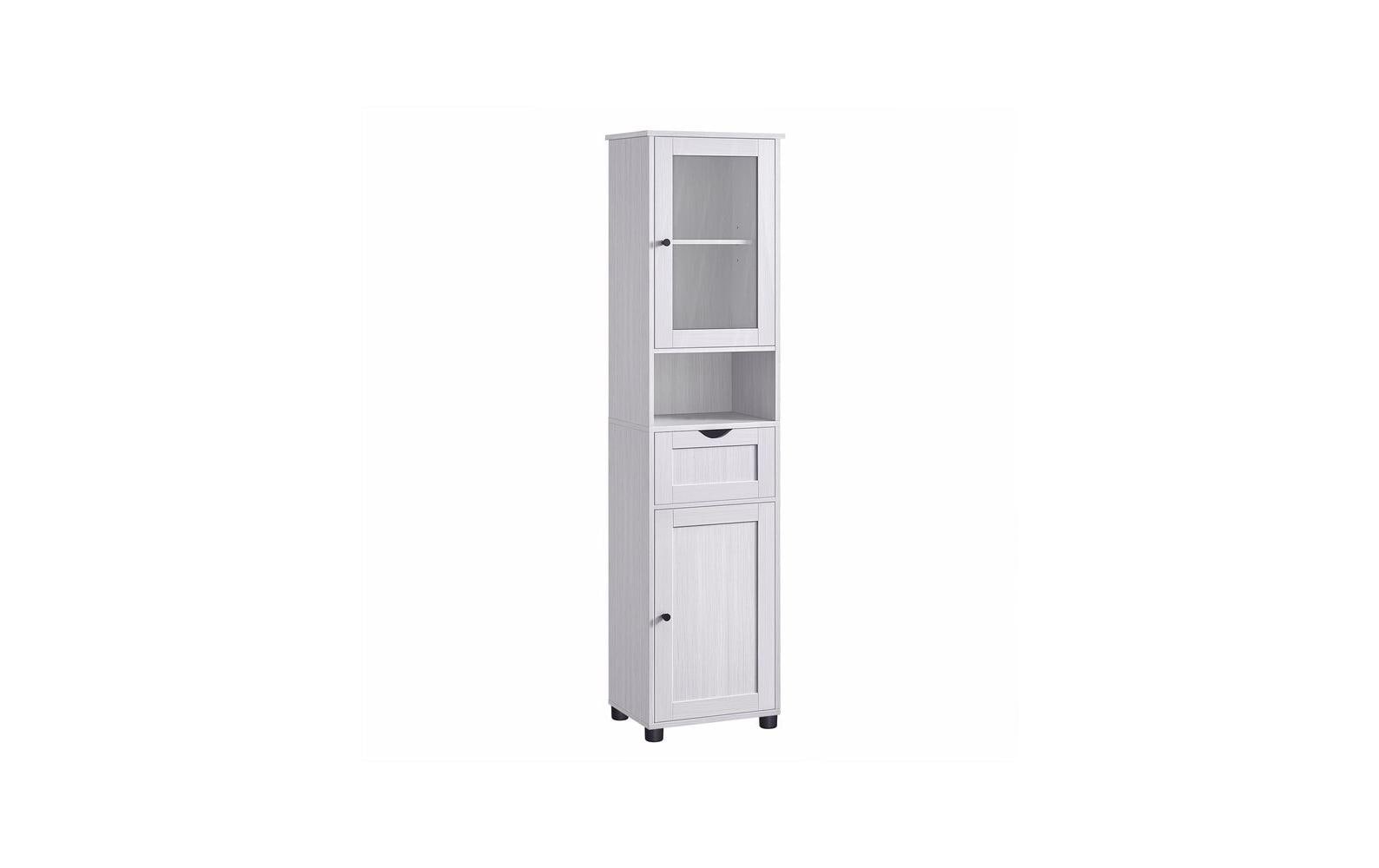 VASAGLE Vitrine Landhausstil 40 x 165 cm, Weiss 1