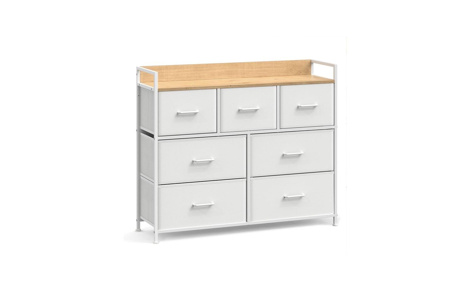 Songmics Kommode mit 7 Schubladen 98 x 85 cm, Weiss 2
