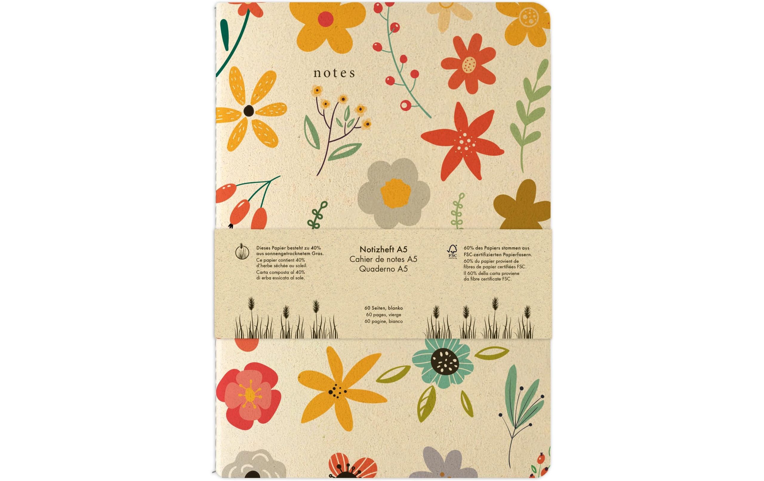 Natur Verlag Notizheft Blumenmuster 14.8 x 21 cm, Blanko 3 Natur Verlag Notizheft Blumenmuster 14.8 x 21 cm, Blanko