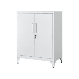 Songmics Metall-Lagerschrank 40 x 80 x 90 cm, Mattgrau