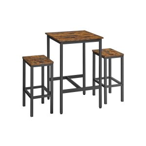 VASAGLE Bar-Tisch-Set, Vintagebraun / Schwarz