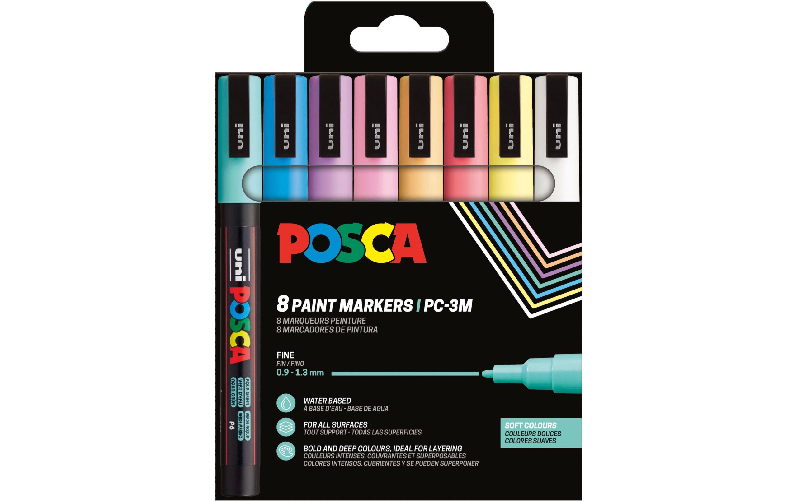 Uni Permanent-Marker POSCA Softcolors 0.9 - 1.3 mm, 8 Stück 2 390377243 xxl3 scaled
