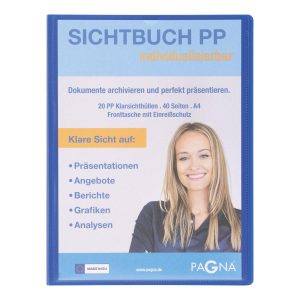 Pagna Sichtbuch mit Fronttasche, Office A4 Blau