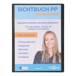 Pagna Sichtbuch mit Fronttasche, Office A4 Schwarz