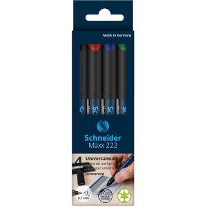 Schneider Permanent-Marker OHP Maxx Mehrfarbig, F, 4 Stück