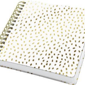 Jolie Spiral-Notizbuch Golden Rain, 23.4×21.5cm,Blanko,Gold/Weiss