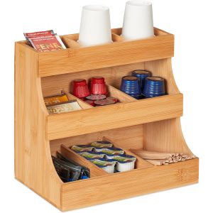 relaxdays Kaffee-Organizer mit 9 Fächern