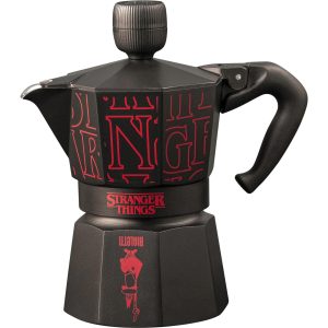 Bialetti Espressokanne Stranger Things, 3 Tassen, Schwarz / Rot