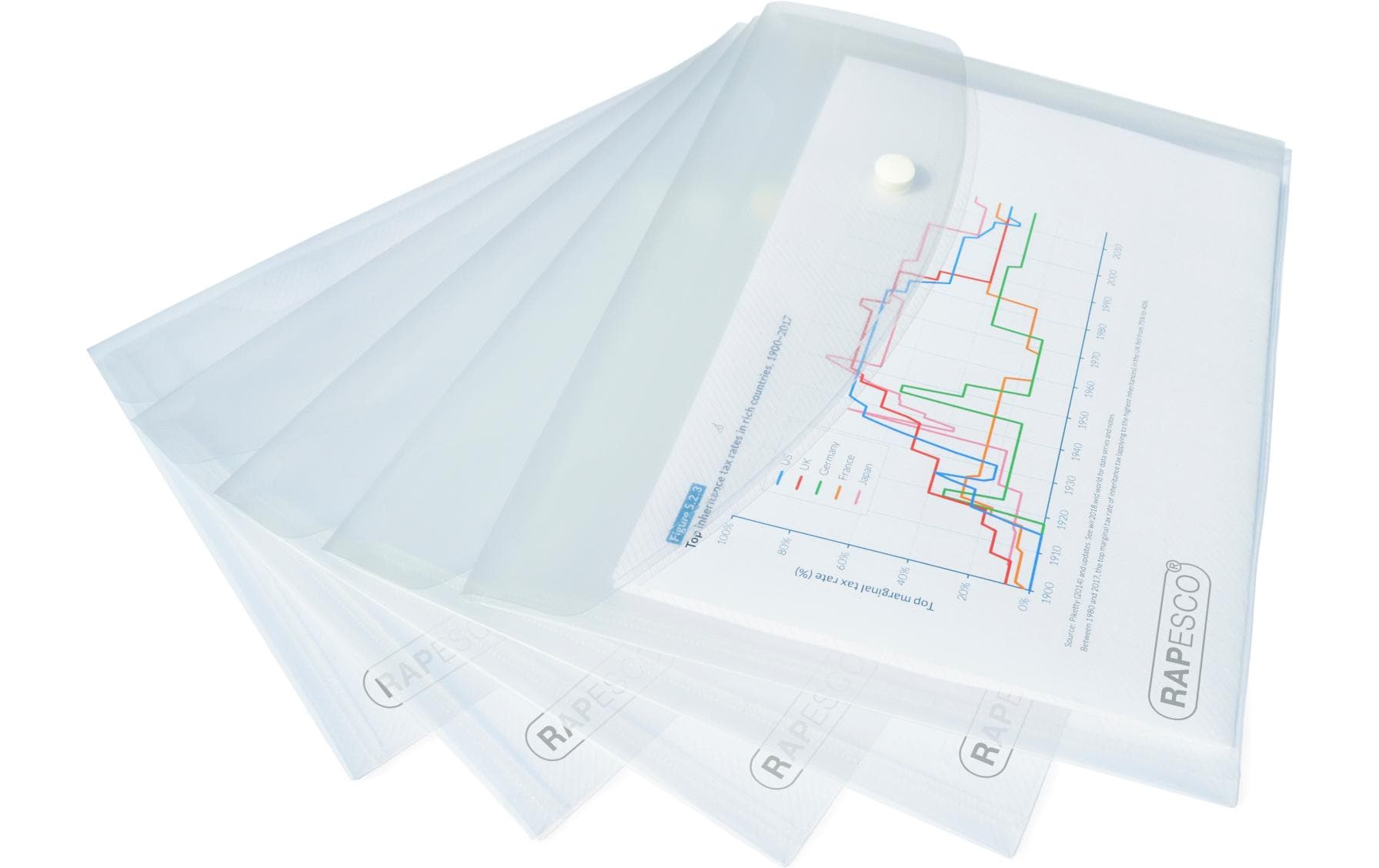 Rapesco Dokumentenmappe A5, Transparent, 25 Stück 1