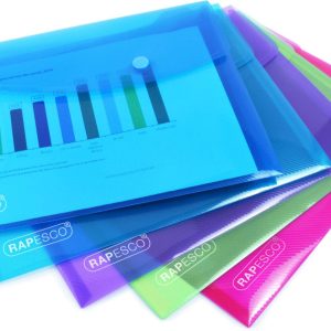Rapesco Dokumentenmappe A5, assortierte Farben, 25 Stück