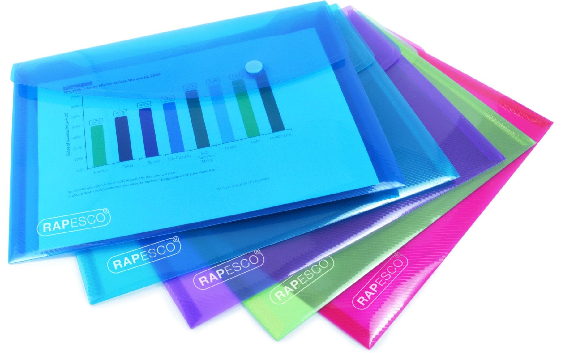 Rapesco Dokumentenmappe A5, assortierte Farben, 25 Stück 1